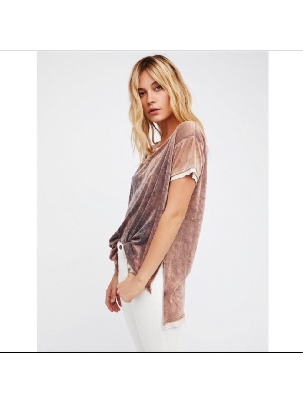 Free People Beach Doran Velour Burnout Velvet Tee